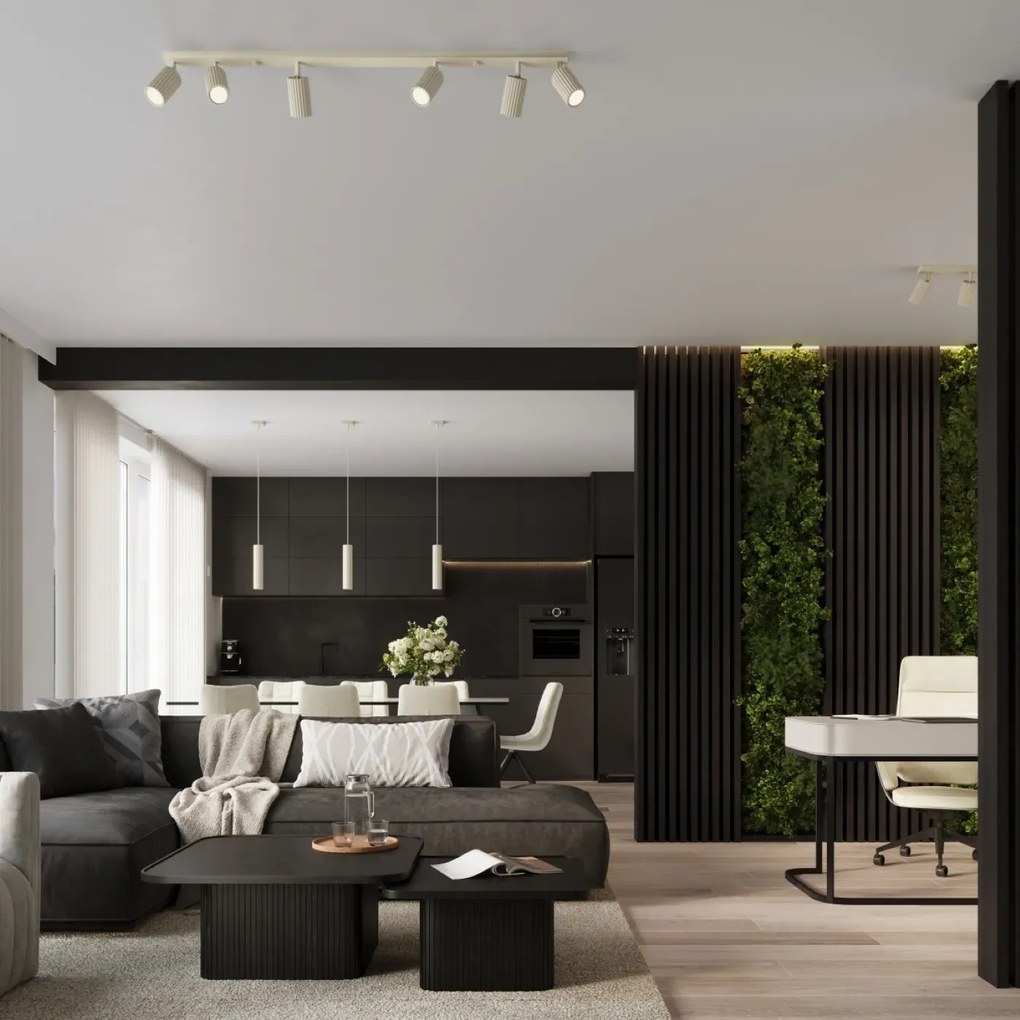 Lampa wisząca KARBON 1 beżowa ryflowana SOLLUX  LIGHTING