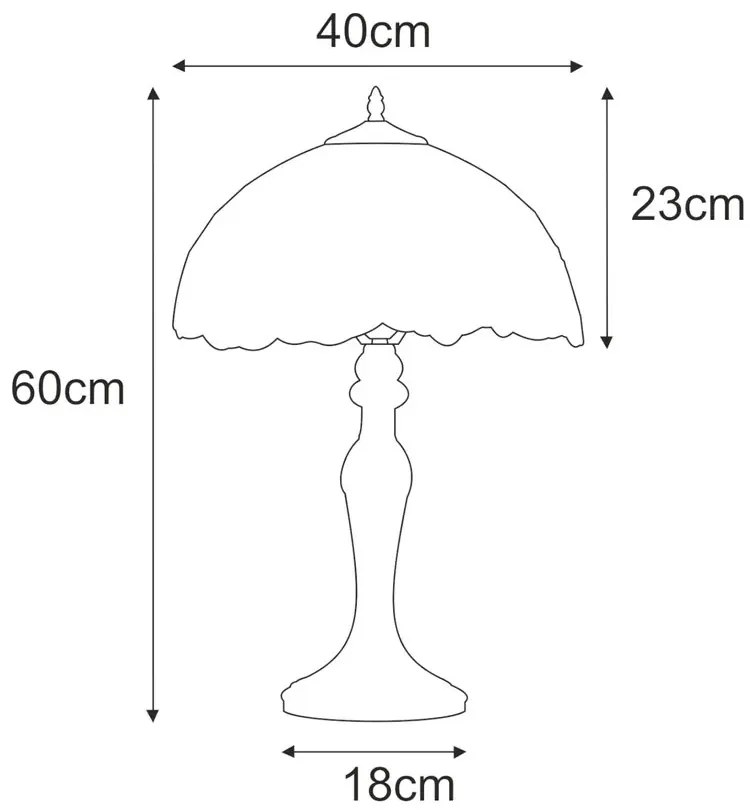 Stylowa lampa stołowa z witrażowym kloszem - A657-Afla