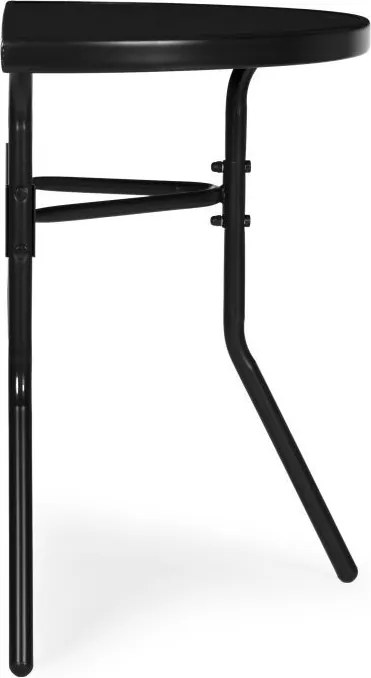 Szklany stolik boczny Torello 090, przyścienny, na balkon, czarny