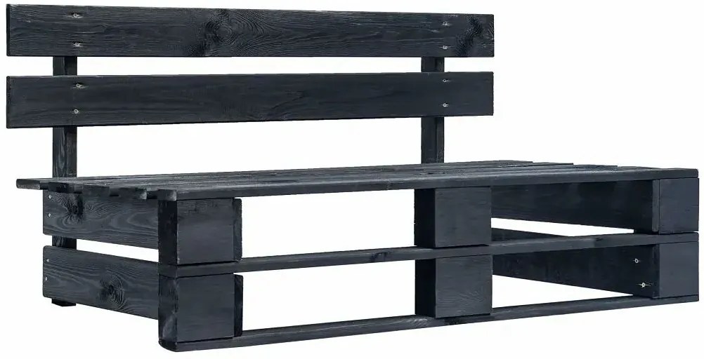 Czarna ławka ogrodowa z palet - Olefix 2X