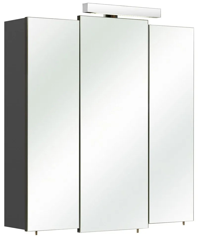 Ciemnoszara wisząca szafka łazienkowa z lustrem 68x73 cm Set 311 – Pelipal