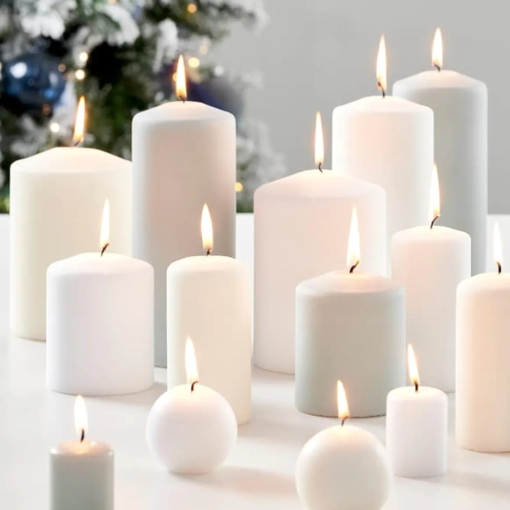 Świeca kula CANDLE BALL VANILLA 7,5 cm biała