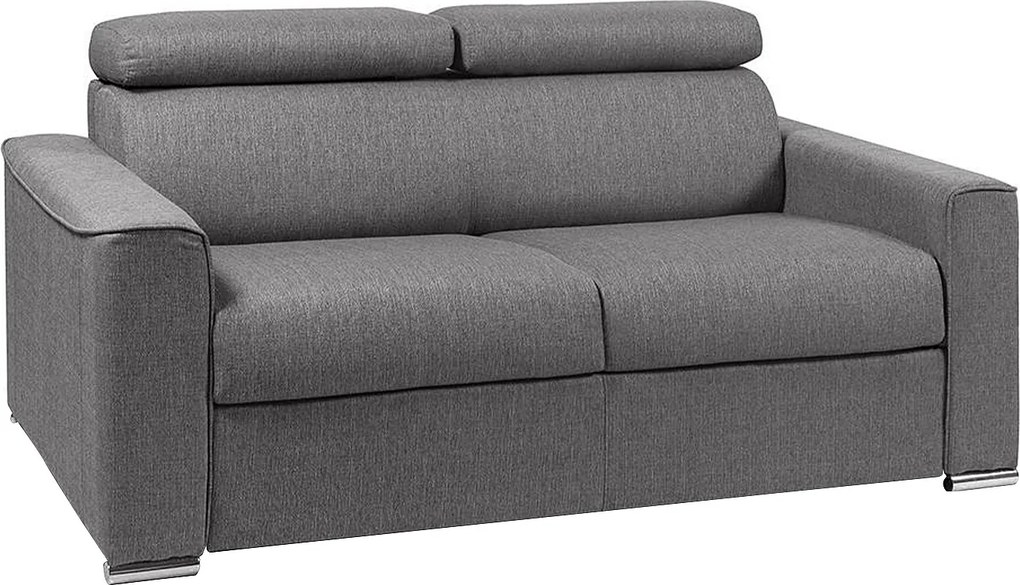 Kanapa rozkładana 2-osobowa VIZIR typu express z tkaniny – kolor szary – pow. spania 120 cm – materac 16 cm z pamięcią kształtu