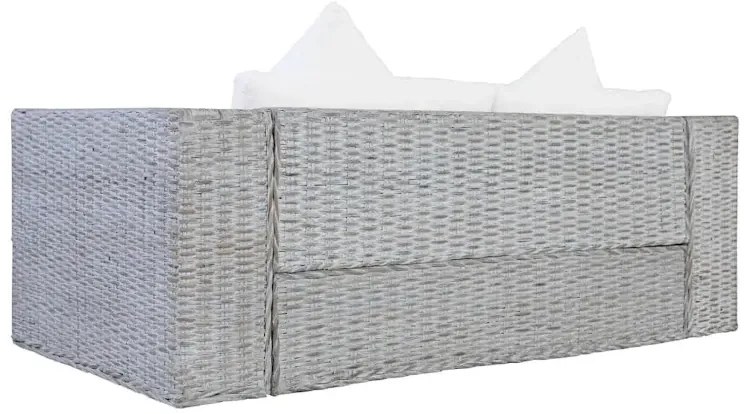 Szara 2-osobowa sofa z rattanu W1-F16