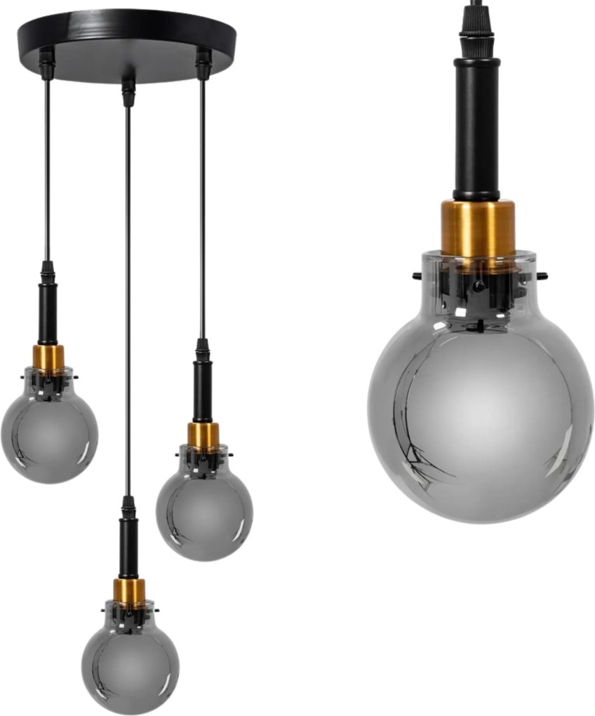 Lampa Wisząca APP1125-3CP Black Gold