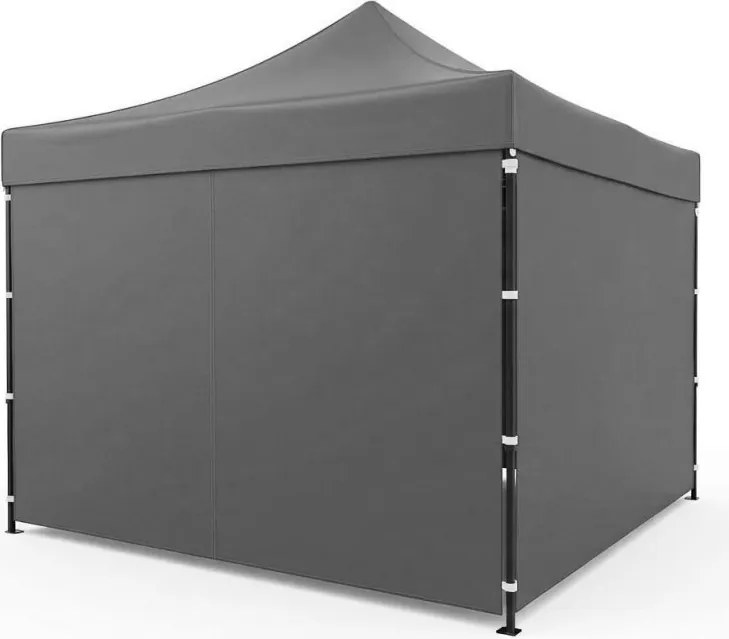 Pawilon ogrodowy eventowy FGA4, 3x3 m, automatyczny ze ściankami - namiot zamykany, szary
