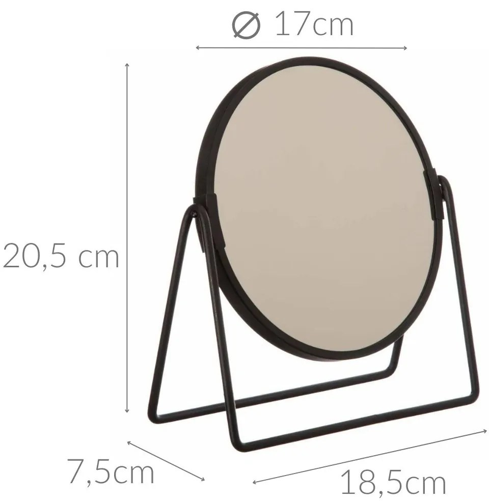 Lusterko kosmetyczne, stojące, składane, Ø17 cm