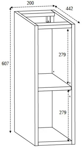 Wąska szafka łazienkowa 20 cm dąb craft złoty F1-K41