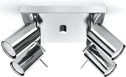 Plafony nowoczesny Briix, stal - 4 źródło światła 4000K - L.25 x H.16 cm - chrom