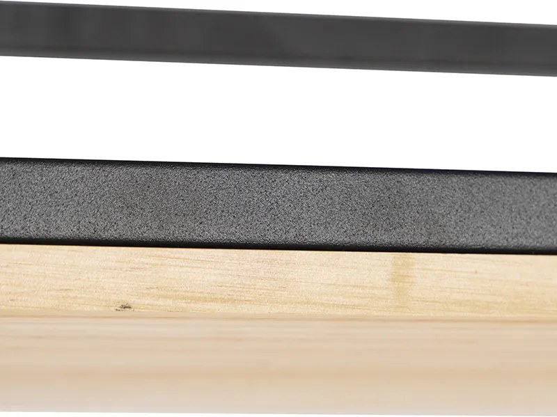 Industrialna lampa wisząca czarna z drewnem 5-świateł - Shelf