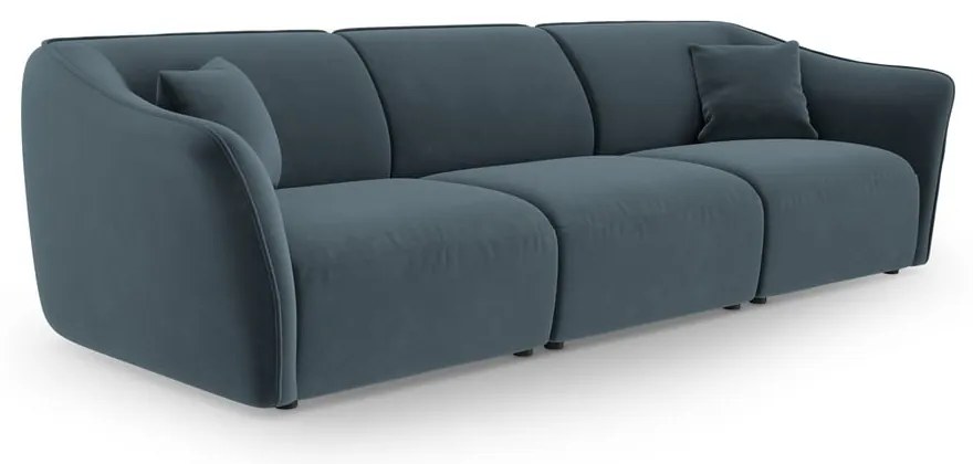 Niebieska aksamitna sofa 292 cm Tokyo – Cosmopolitan Design