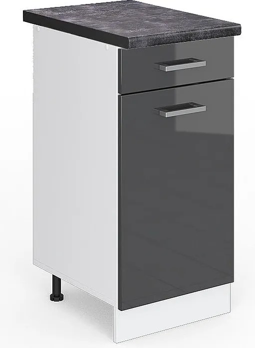 Szafka dolna do kuchni antracyt wysoki połysk 40x60x81.6 r-line