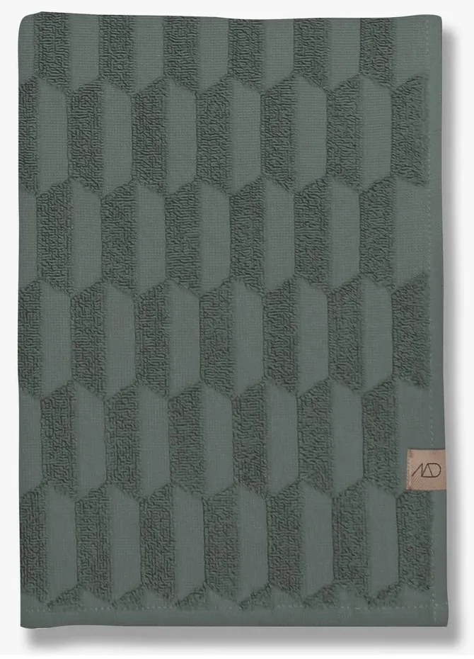 Ciemnozielony bawełniany ręcznik 50x95 cm Geo – Mette Ditmer Denmark