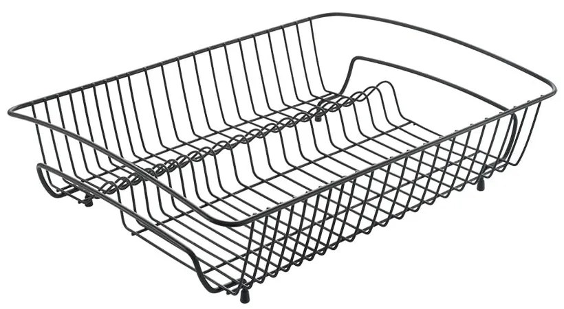 Czarny ociekacz ze stali nierdzewnej Metaltex Rectangular Lava