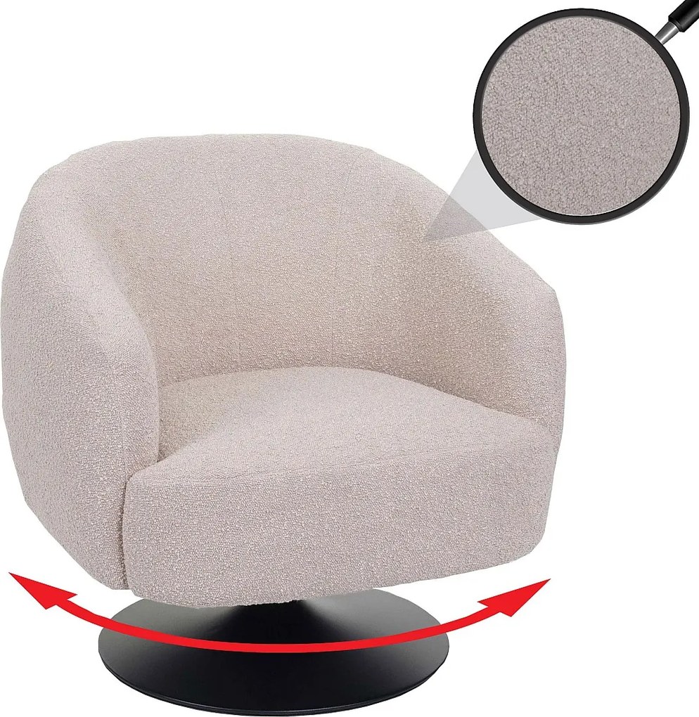 Fotel wypoczynkowy MCW-J76,  kremowo-beżowy