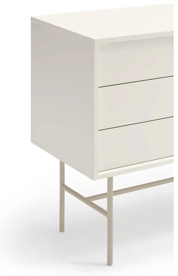 Beżowo-kremowa niska komoda z drzwiami przesuwnymi 140x91 cm Nube – Teulat