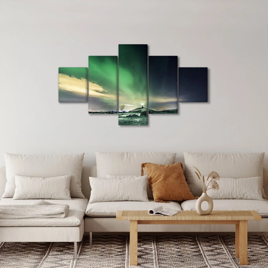 Obraz zorzy polarnej (125x70 cm)