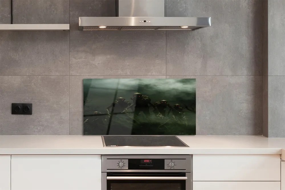 Panel szklany do Kuchni Postać Zombie pod Chmurami