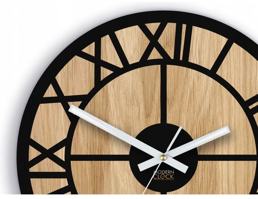 Zegar na ścianę nowoczesny drewniany z cichym mechanizmem okrągły solidny