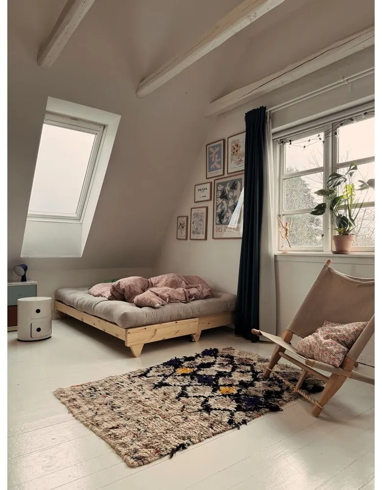 Sofa rozkładana z ciemnoniebieskim pokryciem Karup Design Fresh Natural/Navy