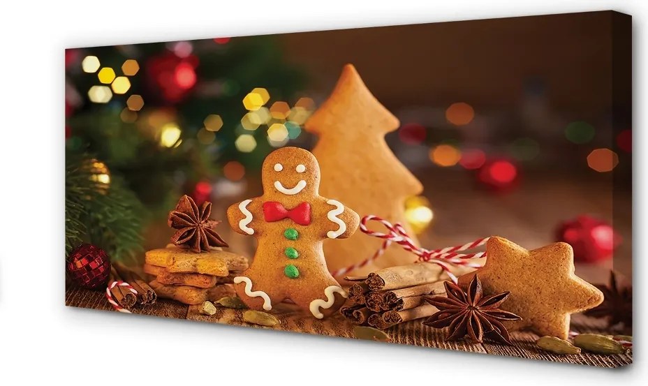 Obraz drukowany na płótnie Pierniki i Bombki