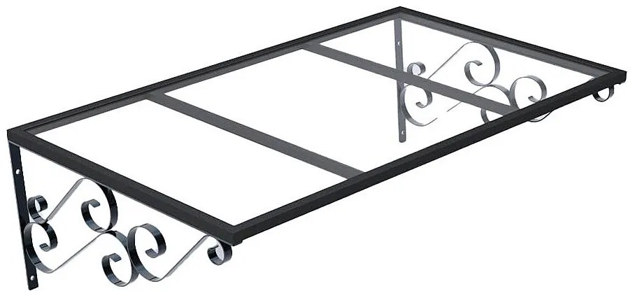 Daszek nad drzwi nachylony z aluminium szer. 140 x gł. 80 cm - AMBAN