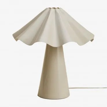 Lampa Stołowa ↑40 Cm Z Żelaza Veyora Kremowa Tapioca - Sklum