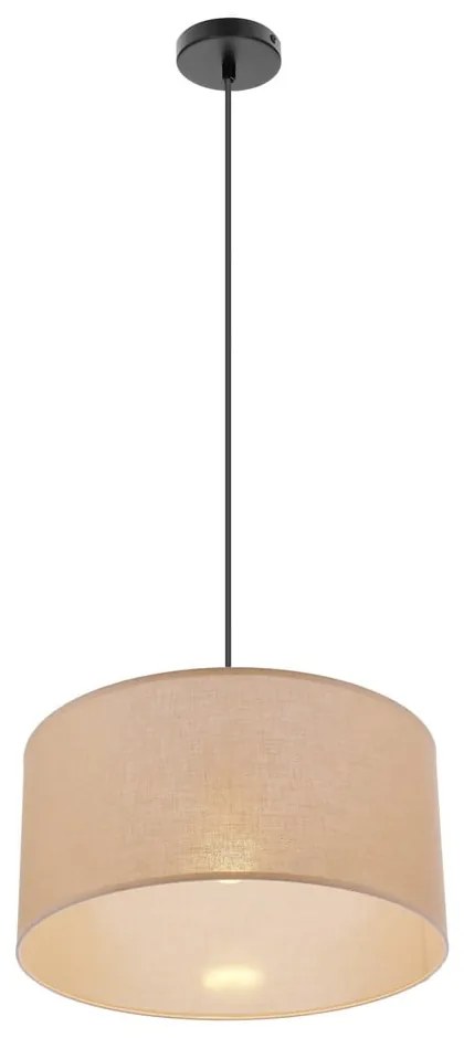 Beżowa lampa wisząca z tekstylnym kloszem ø 40 cm Shanti – Candellux Lighting
