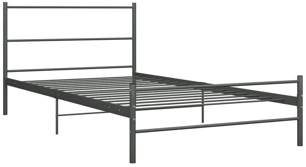 Szare metalowe łózko w stylu industrialnym 90x200 cm - Rafael