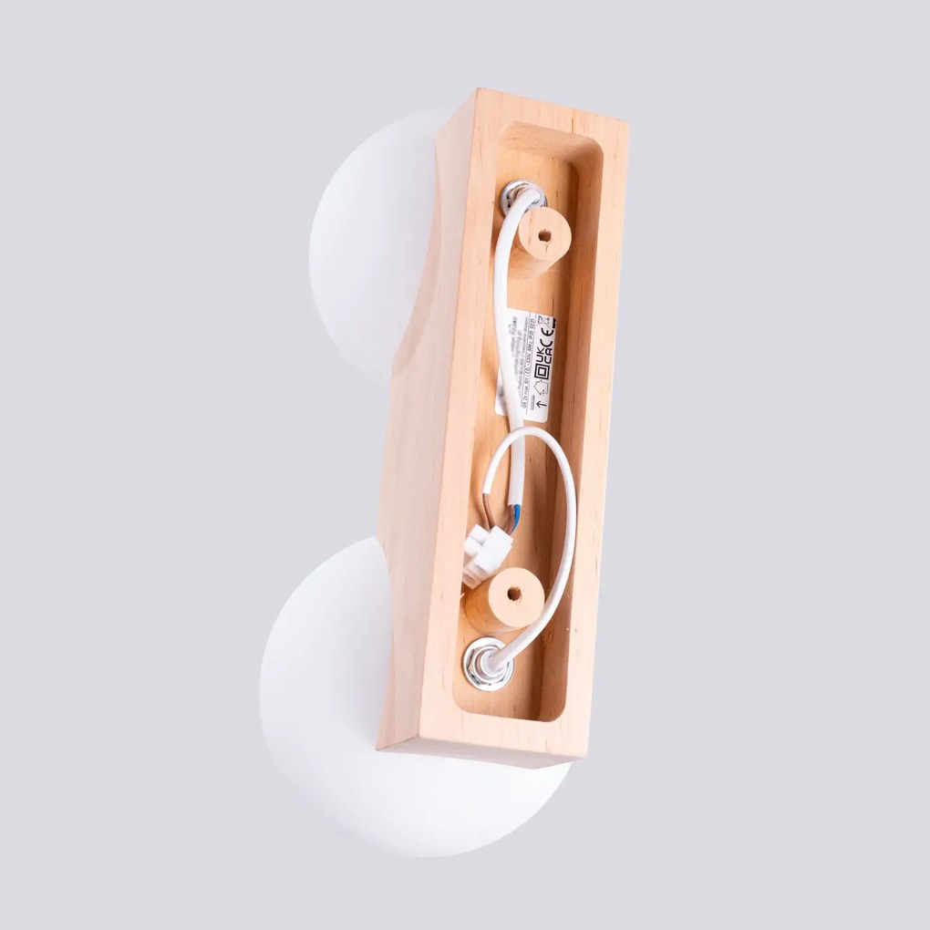 Plafon BULBO 2 naturalne drewno SOLLUX  LIGHTING