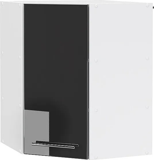 Szafka wisząca narożna antracyt wysoki połysk 57x34.1x72 fame-line