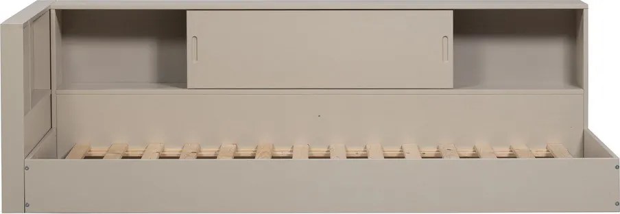 Szaro-beżowe łóżko jednoosobowe z litego drewna sosnowego bez stelaża 90x200 cm Carter – WOOOD