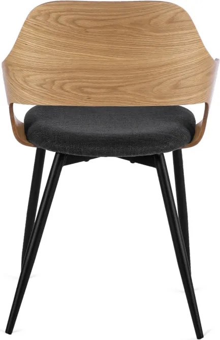 Krzesło Tapicerowane z Drewna Giętego ORBI Dąb Złoty/Czarne Nowoczesne Loft