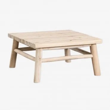 Kwadratowy Stolik Kawowy 80x80 Cm Z Drewna Tekowego Narel Brąz Drewna - Sklum