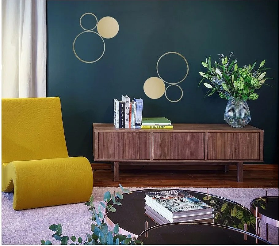 Mała złota lampa sufitowa LED w kropki