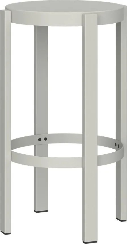 Jasnoszary stalowy hoker (wysokość siedziska 65 cm) Doon – noo.ma