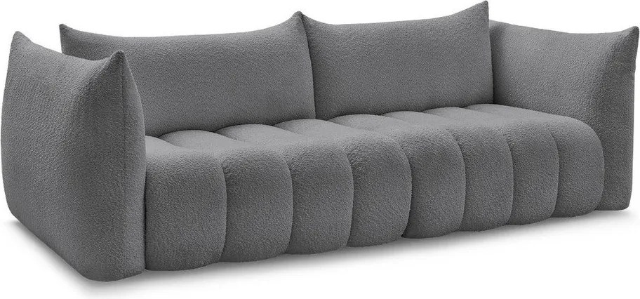 Szara sofa z materiału bouclé 286 cm Azra – Bobochic Paris