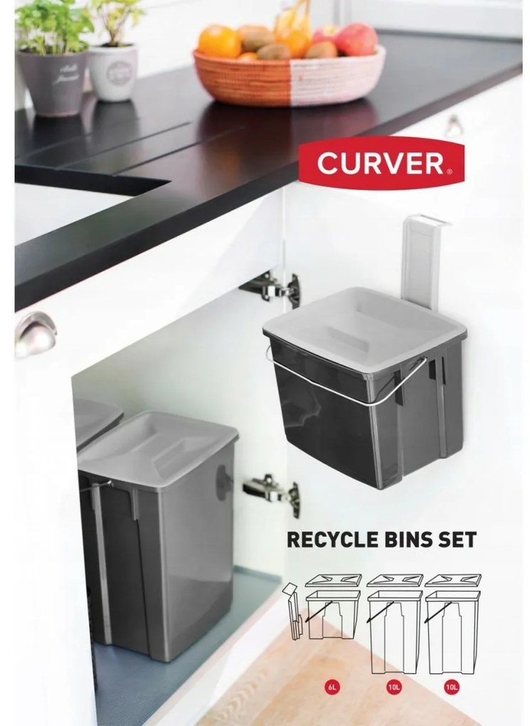 Curver Zestaw do recyklingu Biobox 2x10 l + 6 l