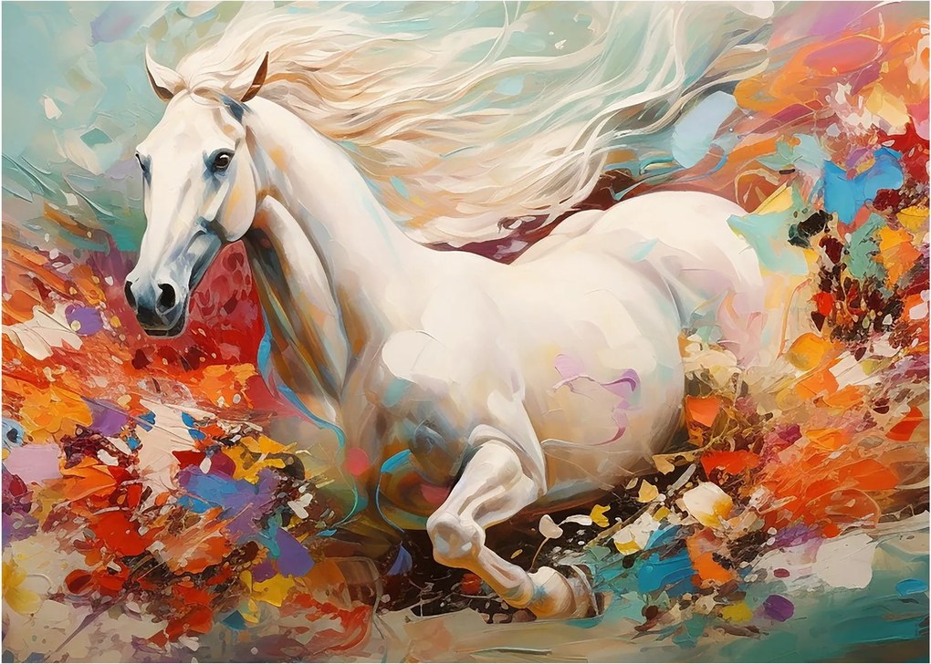 Obraz - Malowanie konia (70x50 cm)