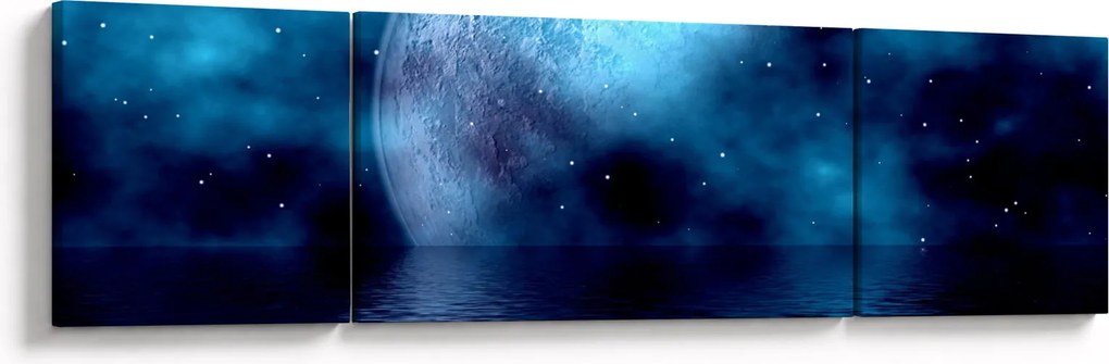 Obraz księżyca nad morzem (170x50 cm)