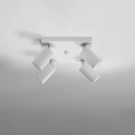 Plafony Nowoczesny Ring, Stal - 4 Źródło - L.25 X H.16 Cm - Biały