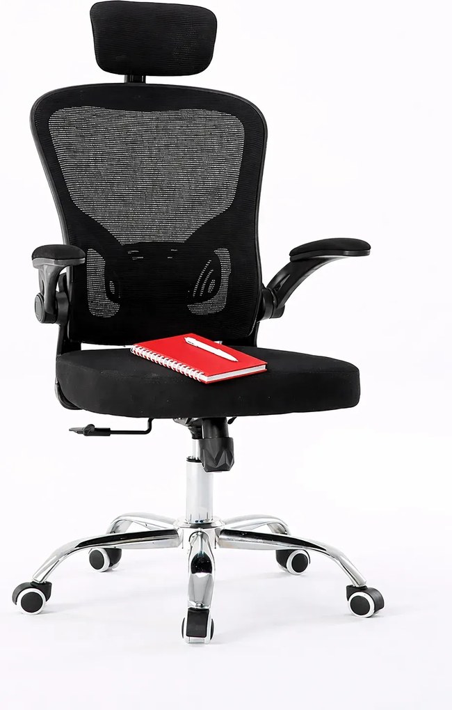 Ergonomiczny Fotel Czarny Biurowy Z Zagłówkiem Do Komputera C4-M35