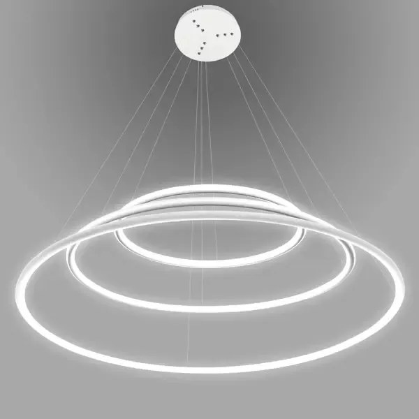 Biała lampa ściemnialna Ledowe Okręgi No.3 In 100 cm 4K