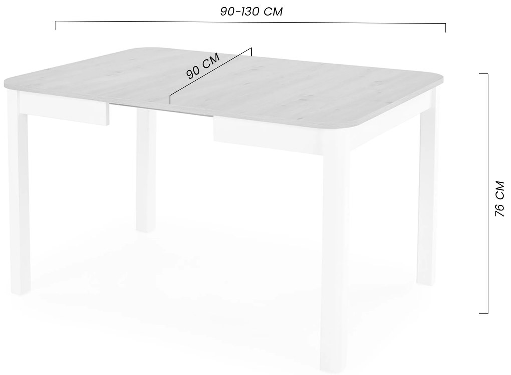 Stół rozkładany Biatro 90-130x90 - dąb artisan / biały
