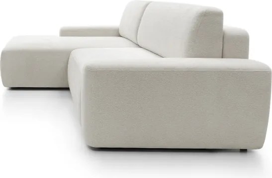 Narożnik BOULI Lewostronny z Elektryczną Regulacją wolnostojący tkanina Raven 21 Biały DOMO HOME