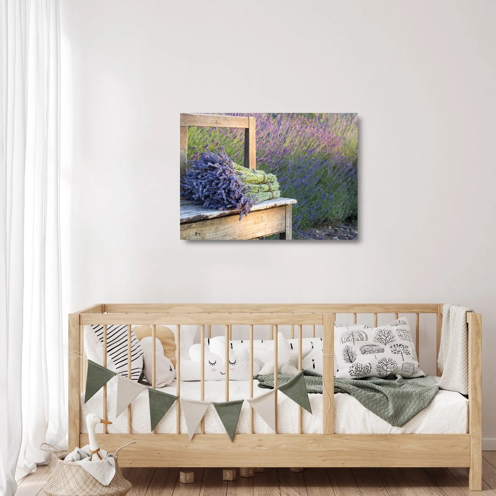 Obraz na szkle - Pęczki lawendy (70x50 cm)