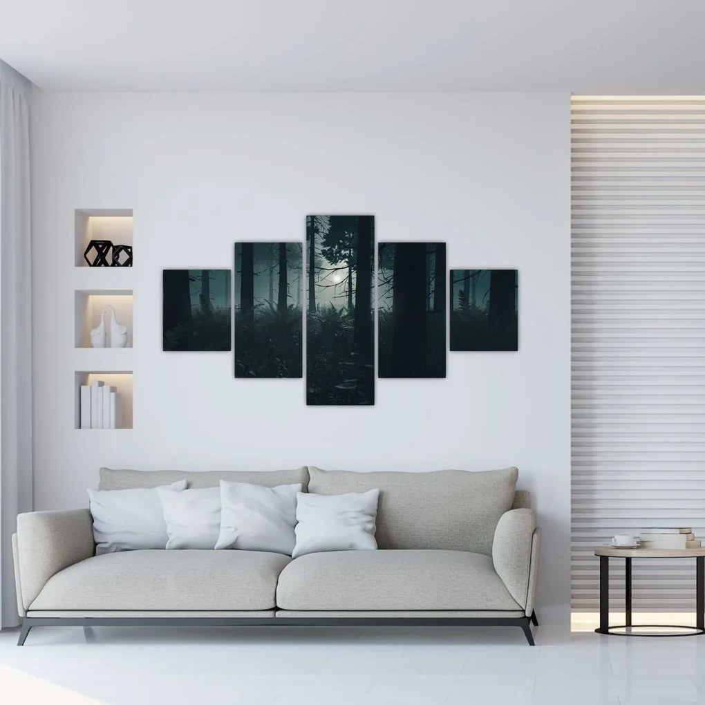 Obraz - Paproć w świetle księżyca (125x70 cm)