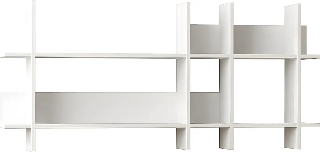 Nowoczesna półka ścienna – 150 cm x 70 cm x 22 cm – biała – płyta wiórowa