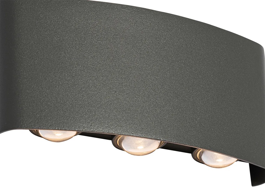 Zewnetrzna Lampa ścienna zewnętrzna ciemnoszara w komplecie z LED 6-światłowa IP54 - Silly Nowoczesny Oswietlenie zewnetrzne