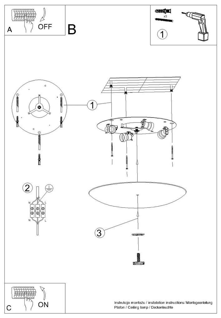 Plafon FUSION 430 biały SOLLUX LIGHTING